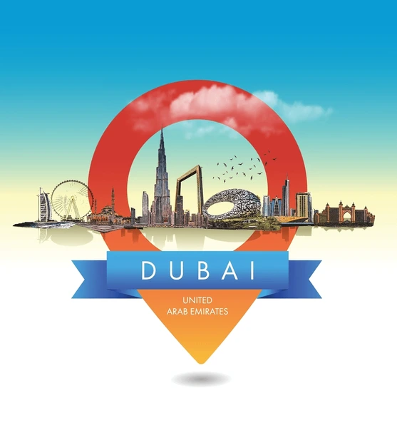 Dubai contact location illustration